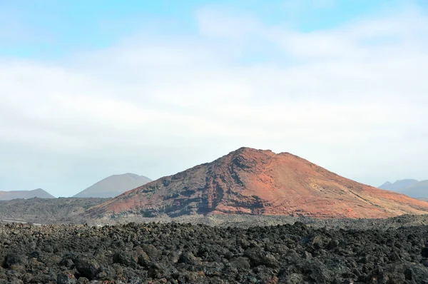Paisagem Vulcânica Estéril Ilha Canária Espanhola Lanzarote — Fotografia de Stock