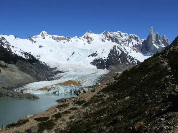 Glaciar Grande Que Desemboca Lago Glaciar Cerro Torre Patagonia Argentina —  Fotos de Stock