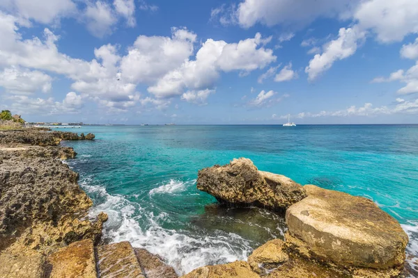 Beautiful Seascape Rocky Shore Cozumel Quintana Roo Mexico — стоковое фото