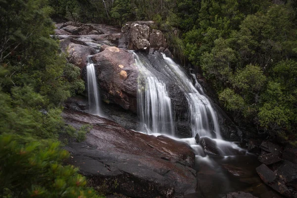 Водоспад Арве Оточений Камінням Зеленню Тасманії Австралія — стокове фото