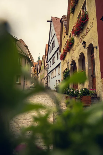 Beautiful View Medieval Houses Rothenburg Der Tauber Franconia Germany Sightseeing — Stock Photo, Image