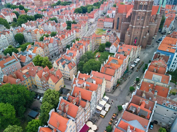 Gdansk Polónia Junho 2021 Uma Vista Aérea Cidade Velha Gdansk — Fotografia de Stock