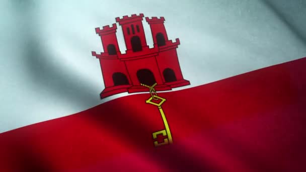 Agitant Drapeau Gibraltar Près — Video