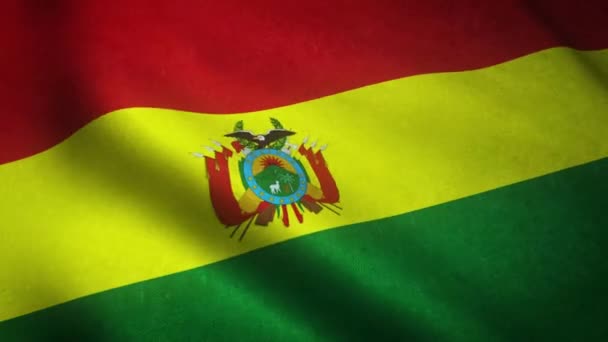 Acenando Bandeira Bolívia Close — Vídeo de Stock