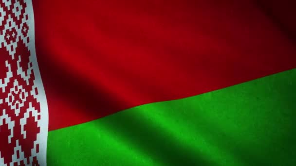 Wapperende Vlag Van Belarus Van Dichtbij — Stockvideo