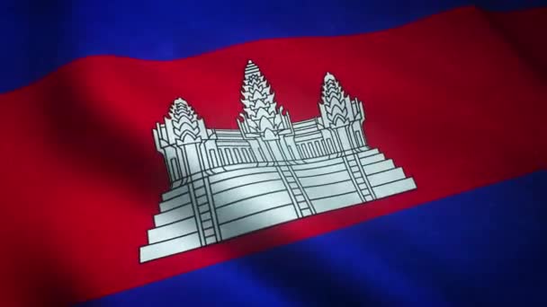 Agitant Drapeau Cambodge Près — Video