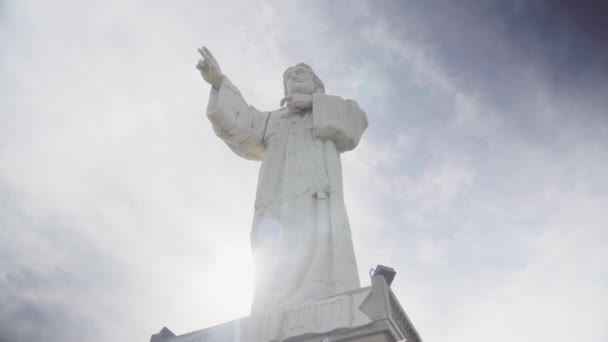 Freiheitsstatue Der Stadt Barcelona — Stockvideo