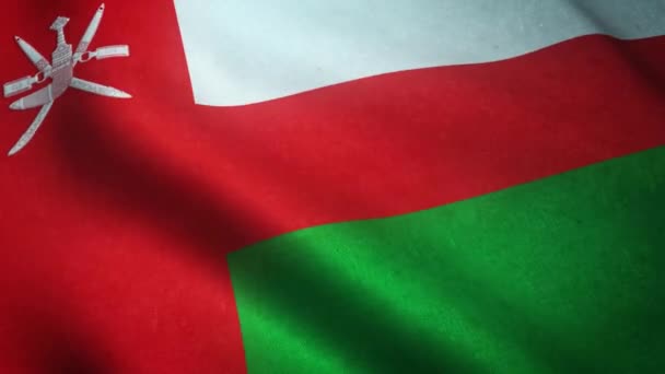 Zwaaien Vlag Van Oman Close — Stockvideo