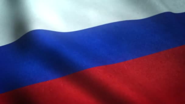 Zwaaien Vlag Van Rusland Close — Stockvideo