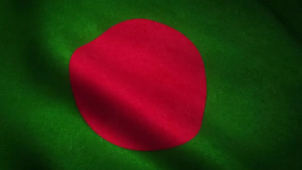 Ondeando Bandera Bangladesh Cerca — Vídeo de stock