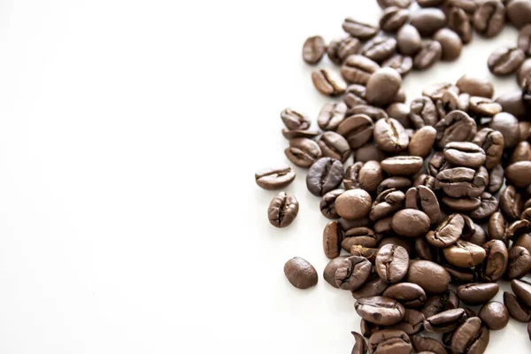 Closeup Shot Coffee Beans White Table — Stock Photo, Image