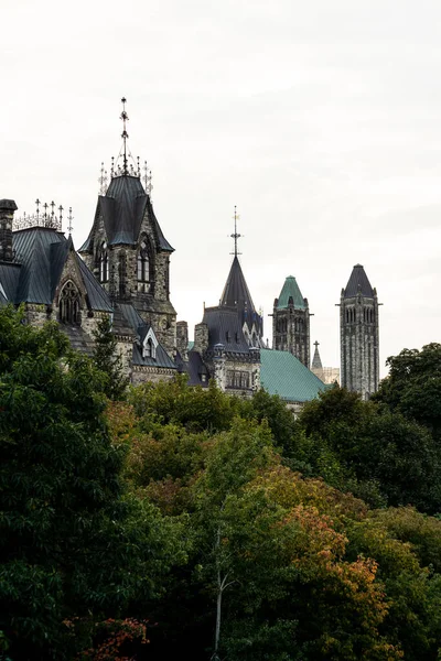 Vertikal Bild Parlamentsbacken Ottawa Ontario Kanada — Stockfoto