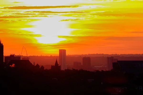 Gros Plan Asunrise Dessus Londres Colline Parlement Hampstead Heath — Photo