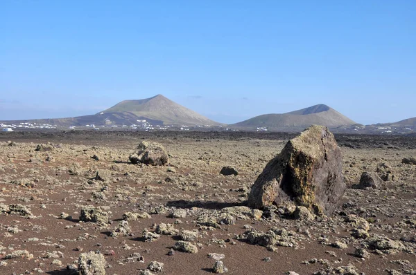 Barren Ηφαιστειακό Τοπίο Του Ισπανικού Καναρινιού Νησιού Lanzarote — Φωτογραφία Αρχείου