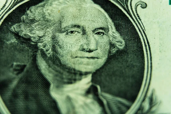 Detailní Záběr Dolar Portrétem George Washingtona — Stock fotografie