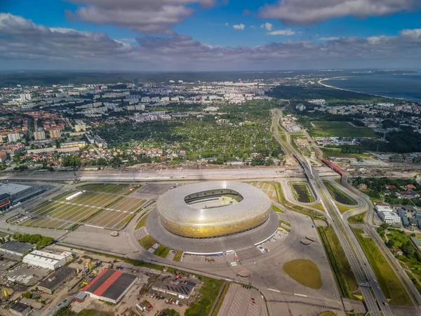 Gdansk Polonia Junio 2021 Una Vista Aérea Del Casco Antiguo — Foto de Stock