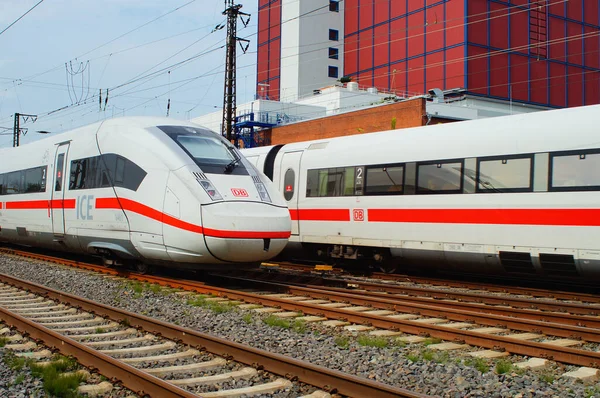 Frankfurt Alemanha Agosto 2021 Ice Dirige Para Estação Central Frankfurt — Fotografia de Stock