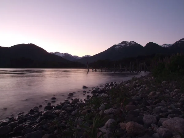 Der Lago Futalaufquen Los Alerces Nationalpark Patagonien Argentinien Der Abenddämmerung — Stockfoto