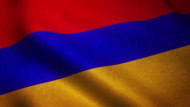 Acenando Bandeira Armênia Perto — Vídeo de Stock