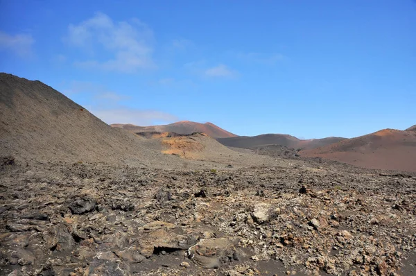 Barren Volcanic Landscape Spanish Canary Island Lanzarote — Stock Photo, Image