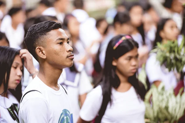 Bacolod Philippines 2019 Márc Fülöp Szigeteki Középiskolások Egy Csoportja Akik — Stock Fotó