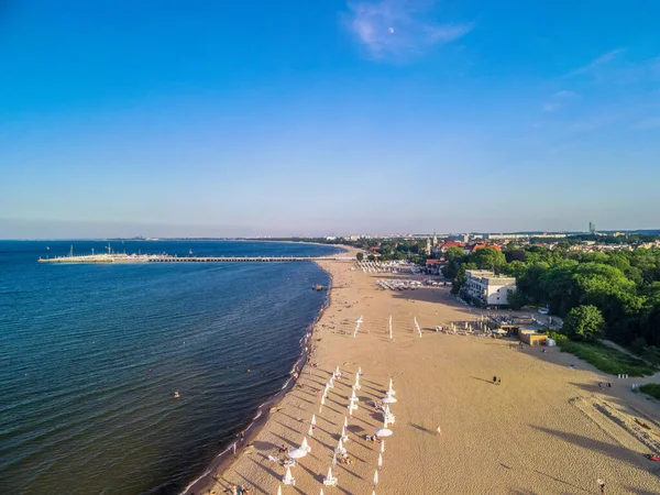 Sopot Polsko Června 2021 Vzdušný Pohled Překrásná Přímořská Letoviska Budovy — Stock fotografie