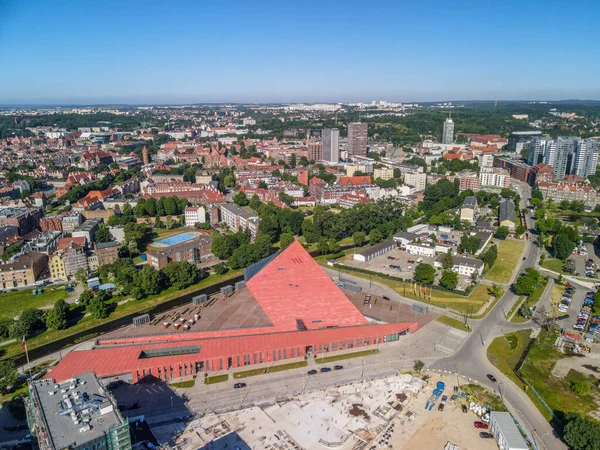 グダニスク ポーランド 2021年6月13日 美しい建築物 ポーランドとグダニスクの旧市街の空中ビュー — ストック写真