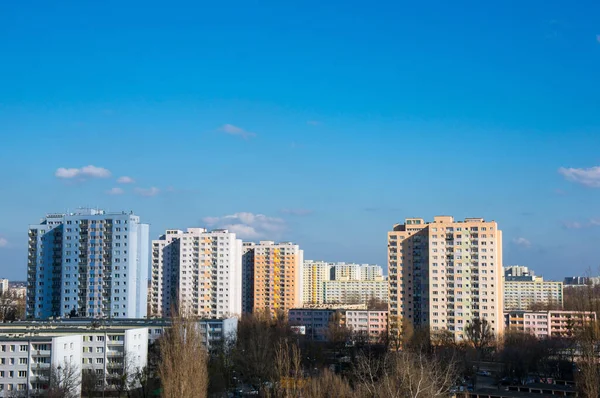 Poznan Polónia Fevereiro 2014 Uma Vista Com Muitos Blocos Apartamentos — Fotografia de Stock