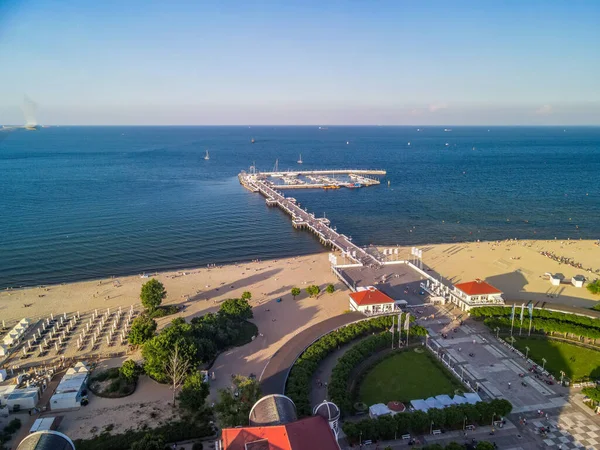 Sopot Poland Jun 2021 공중에서 폴란드 소포트의 아름다운 휴양지와 — 스톡 사진