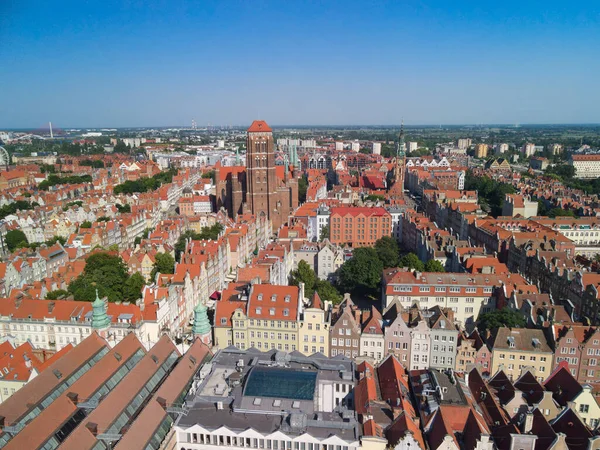 Gdansk Polónia Junho 2021 Uma Vista Aérea Cidade Velha Gdansk — Fotografia de Stock