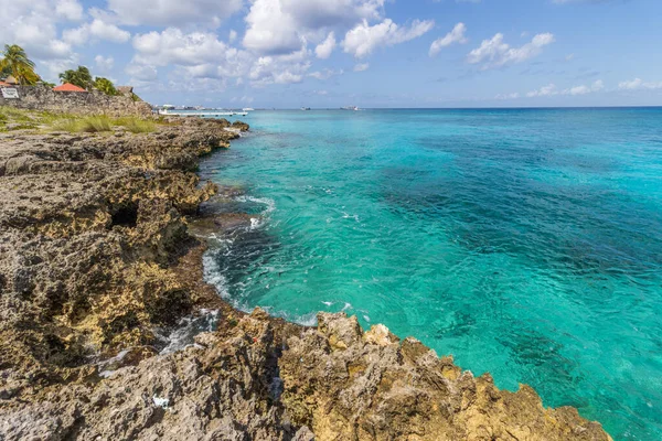 Nádherný Přímořský Plášť Skalnatého Pobřeží Cozumel Quintana Roo Mexiko — Stock fotografie