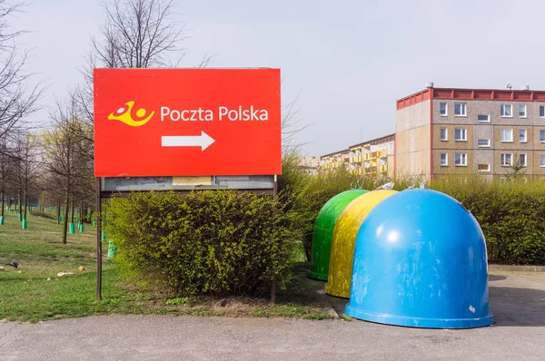 Poznan Poland Apr 2016 Poczta Polska Sign Showing Location Post — 图库照片