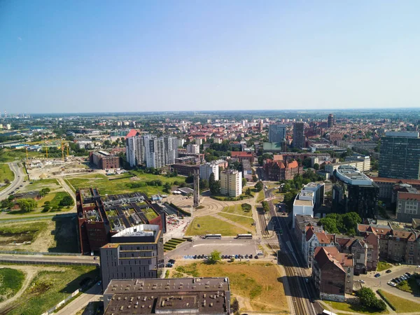 Gdansk Polen Juni 2021 Eine Luftaufnahme Der Schiffskräne Und Des — Stockfoto