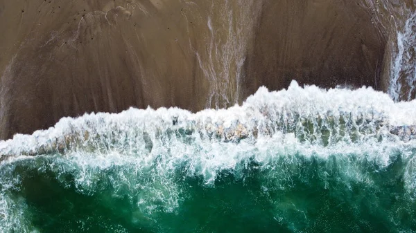 Luftaufnahme Großer Wellen Meeresufer — Stockfoto