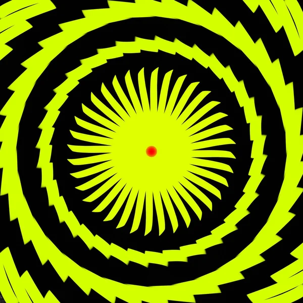 Illustration Lime Green Black Spiral Abstract Background — Stock Photo, Image