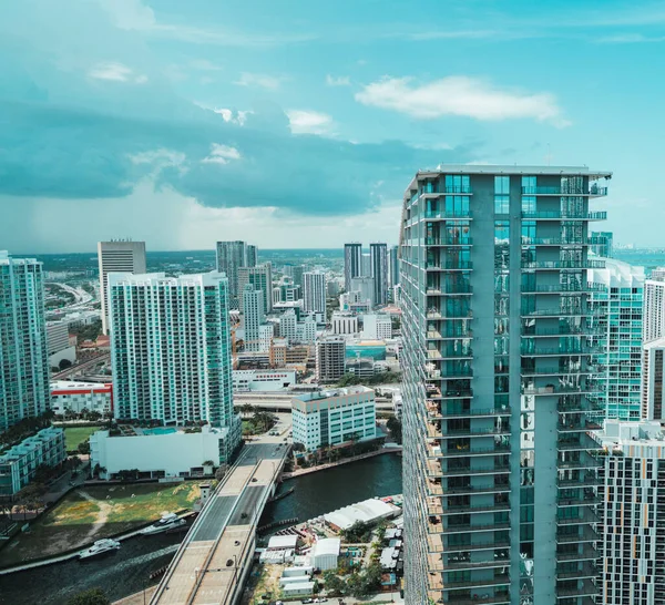 Uma Bela Vista Uma Paisagem Urbana Com Arranha Céus Modernos — Fotografia de Stock