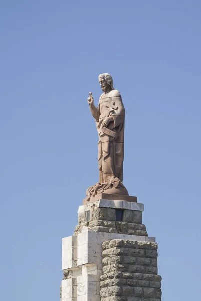 Vertikal Bild Jesus Christus Staty Vid Hamninloppet Andalusien Spanien — Stockfoto