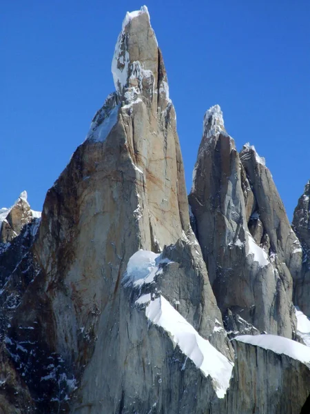 Cerro Torre Patagonië Argentinië Met Compressor Route Die Deze Rotswand — Stockfoto