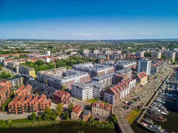 Gdansk Polen Juni 2021 Eine Luftaufnahme Der Danziger Altstadt Mit — Stockfoto