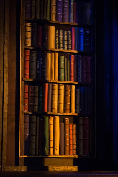Eine Nahaufnahme Eines Bücherregals Der Bibliothek — Stockfoto