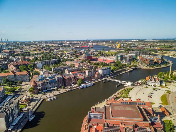 Gdansk Poland Jun 2021 Flygfoto Över Gamla Stan Gdansk Med — Stockfoto