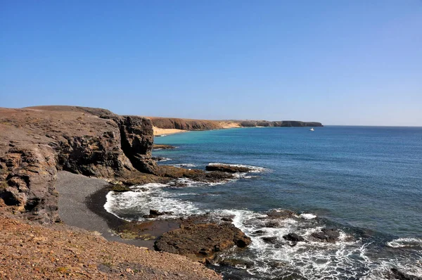 Blick Entlang Der Küste Der Vulkaninsel Lanzarote Spanien — Stockfoto