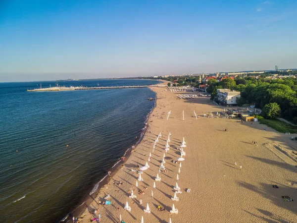 Sopot Poland Jun 2021 공중에서 폴란드 소포트의 아름다운 휴양지와 — 스톡 사진