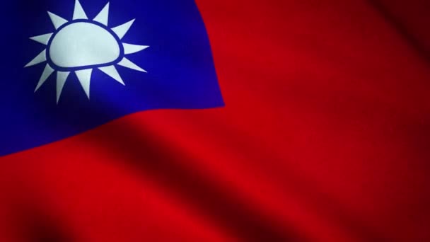 Mávání Vlajkou Tchaj Wanu Zavřít — Stock video