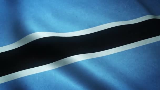Zwaaiende Vlag Van Botswana Van Dichtbij — Stockvideo