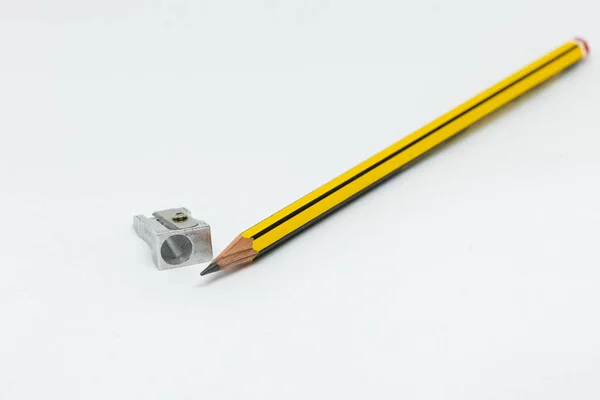 Closeup Pencil Sharpener White Background — Stock Photo, Image