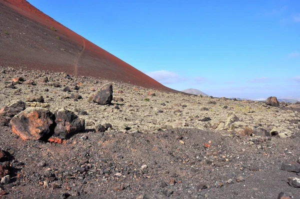 Barren Volcanic Landscape Spanish Canary Island Lanzarote — Stock Photo, Image