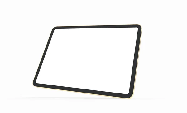 Reális Izometrikus Fekete Keret Nélküli Tabletta Fehér Alapon Elkülönítve Másolási — Stock Fotó