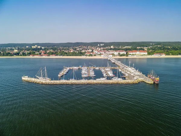 Sopot Poland Haziran 2021 Polonya Nın Sopot Kentinde Bir Limana — Stok fotoğraf