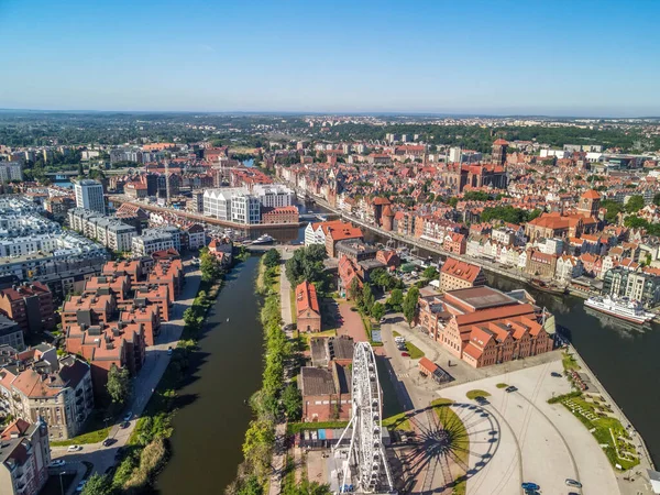 Gdansk Polonia Junio 2021 Una Vista Aérea Del Casco Antiguo — Foto de Stock